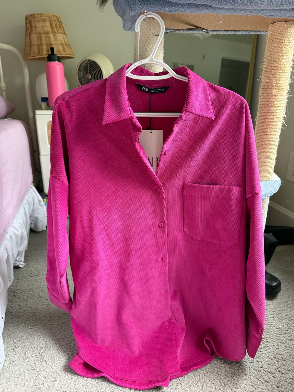 Zara Hot Pink Button-Down Shirt